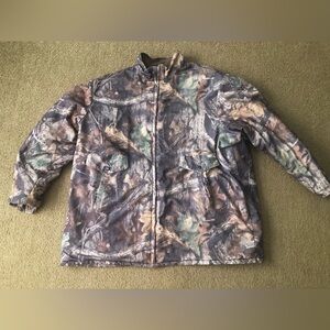 VTG Red Head Camo Coat 2XL? Fleece Lined Brown Zip Up Hunting Jacket Read Descri